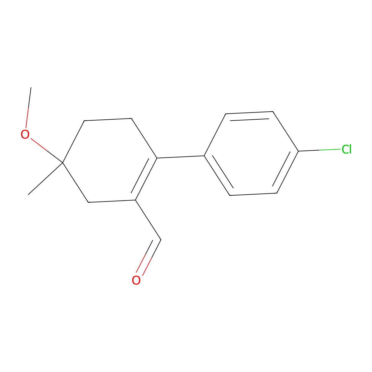 4'-Chloro-4-methoxy-4-methyl-3,4,5,6-tetrahydro-[1,1'-biphenyl]-2-carbaldehyde molecular structure, CAS 1256547-39-3
