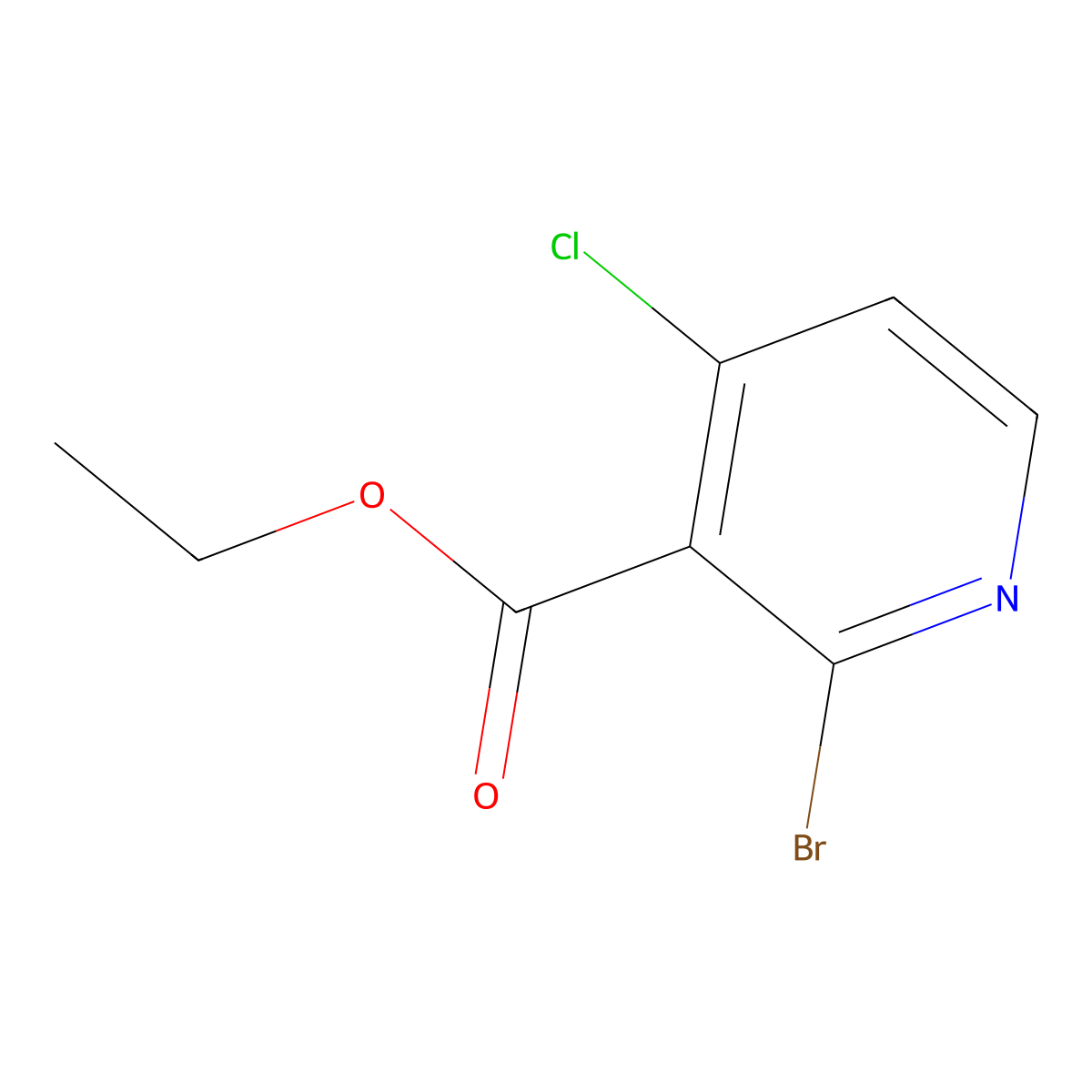 Ethyl 2-bromo-4-chloropyridine-3-carboxylate molecular structure, CAS 1256561-52-0