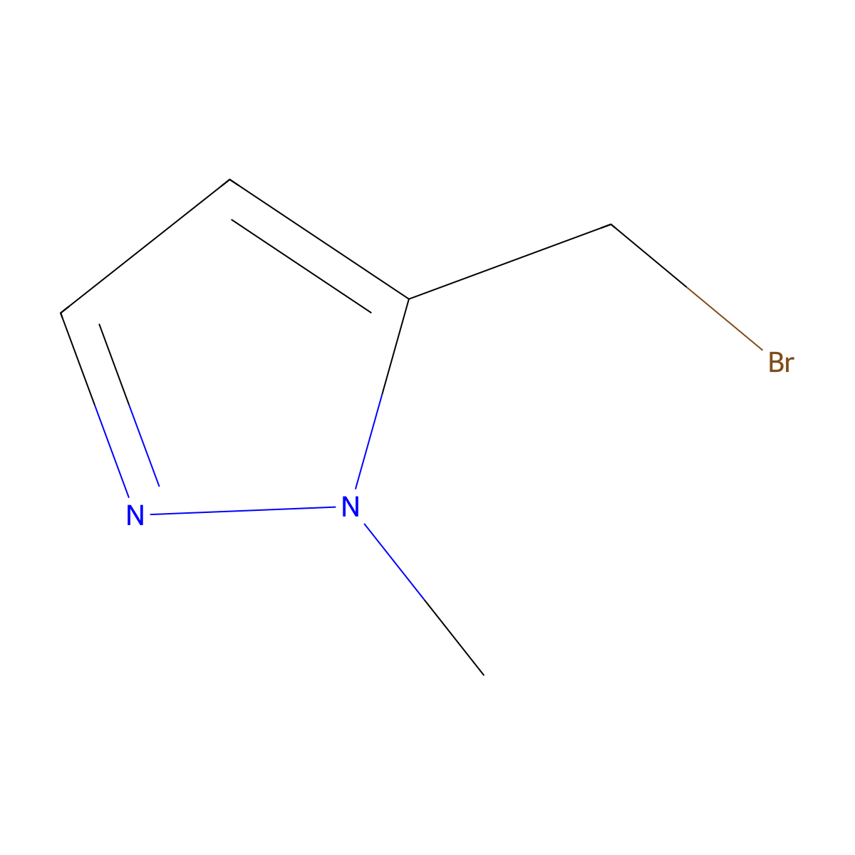 5-(bromomethyl)-1-methyl-1H-pyrazole molecular structure, CAS 1256561-69-9