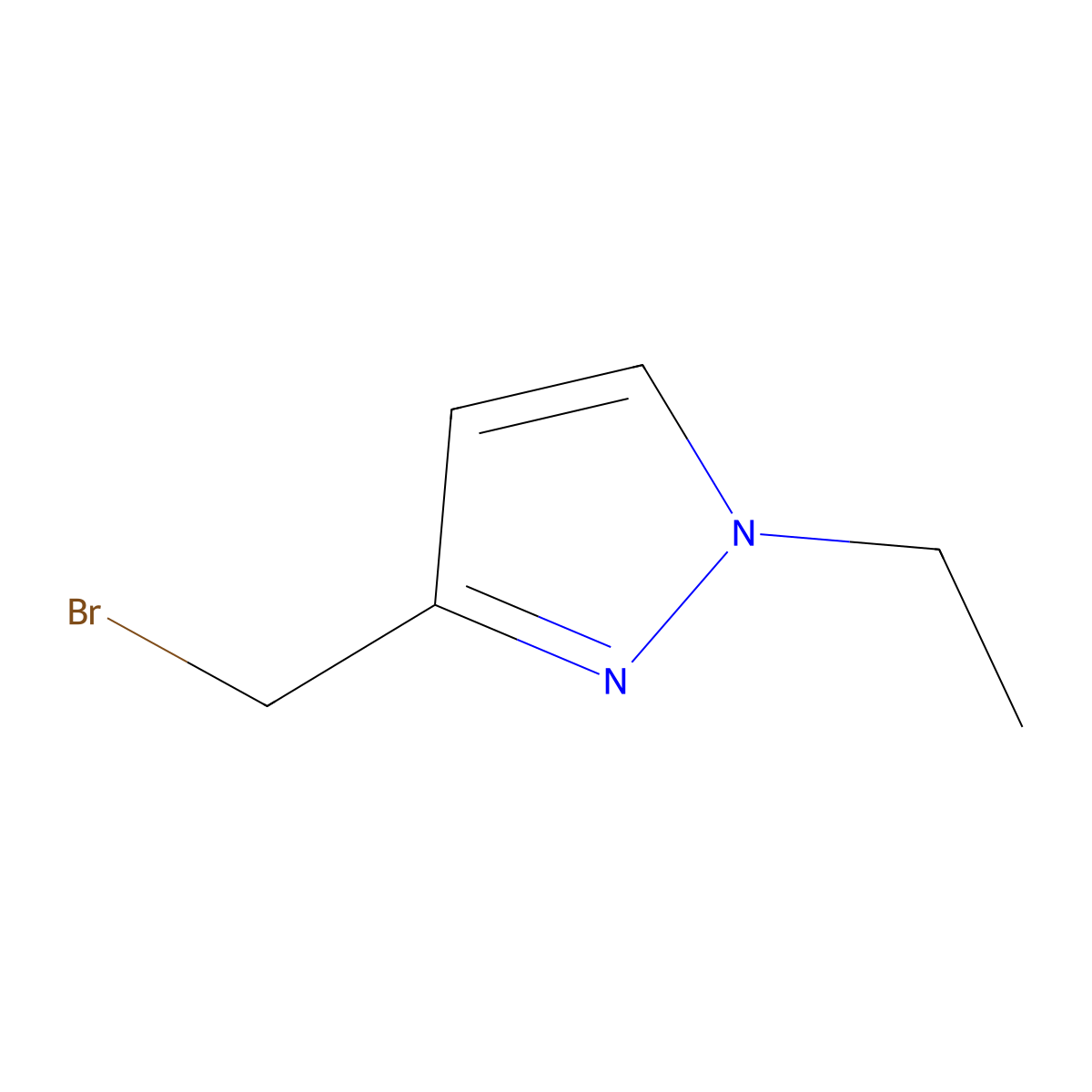 3-(bromomethyl)-1-ethyl-1H-pyrazole molecular structure, CAS 1256561-88-2