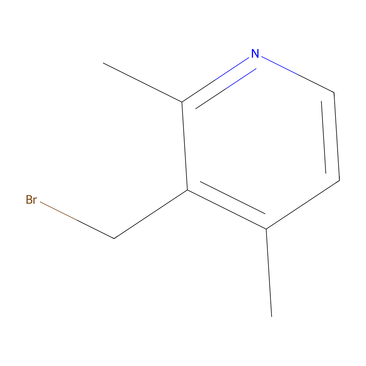 3-(Bromomethyl)-2,4-dimethylpyridine molecular structure, CAS 1256562-17-0