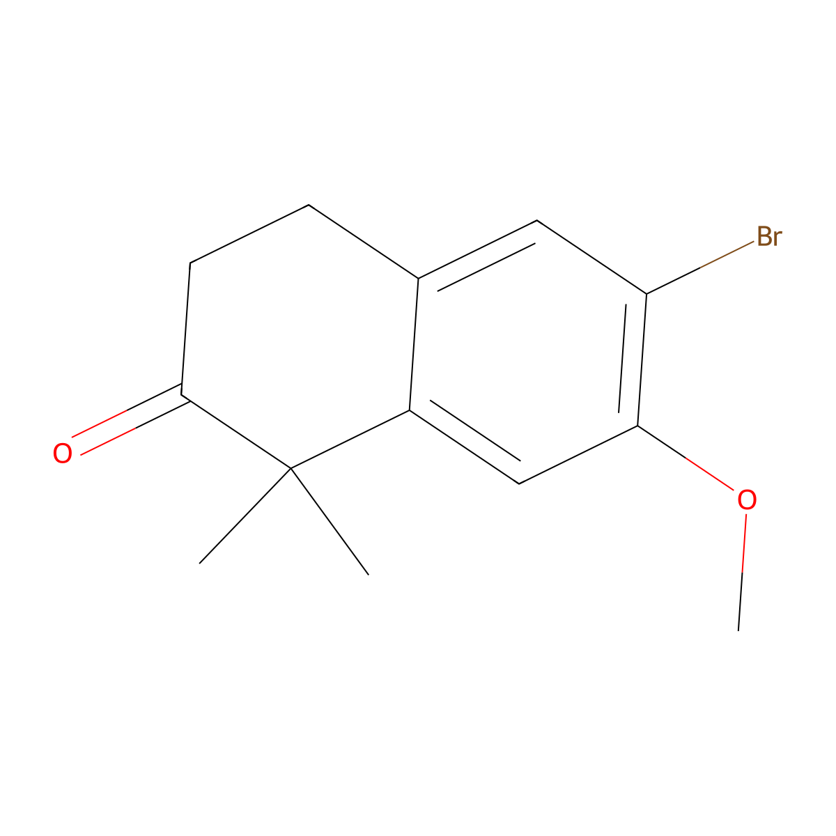 6-Bromo-7-methoxy-1,1-dimethyl-3,4-dihydronaphthalen-2(1H)-one molecular structure, CAS 1256578-99-0