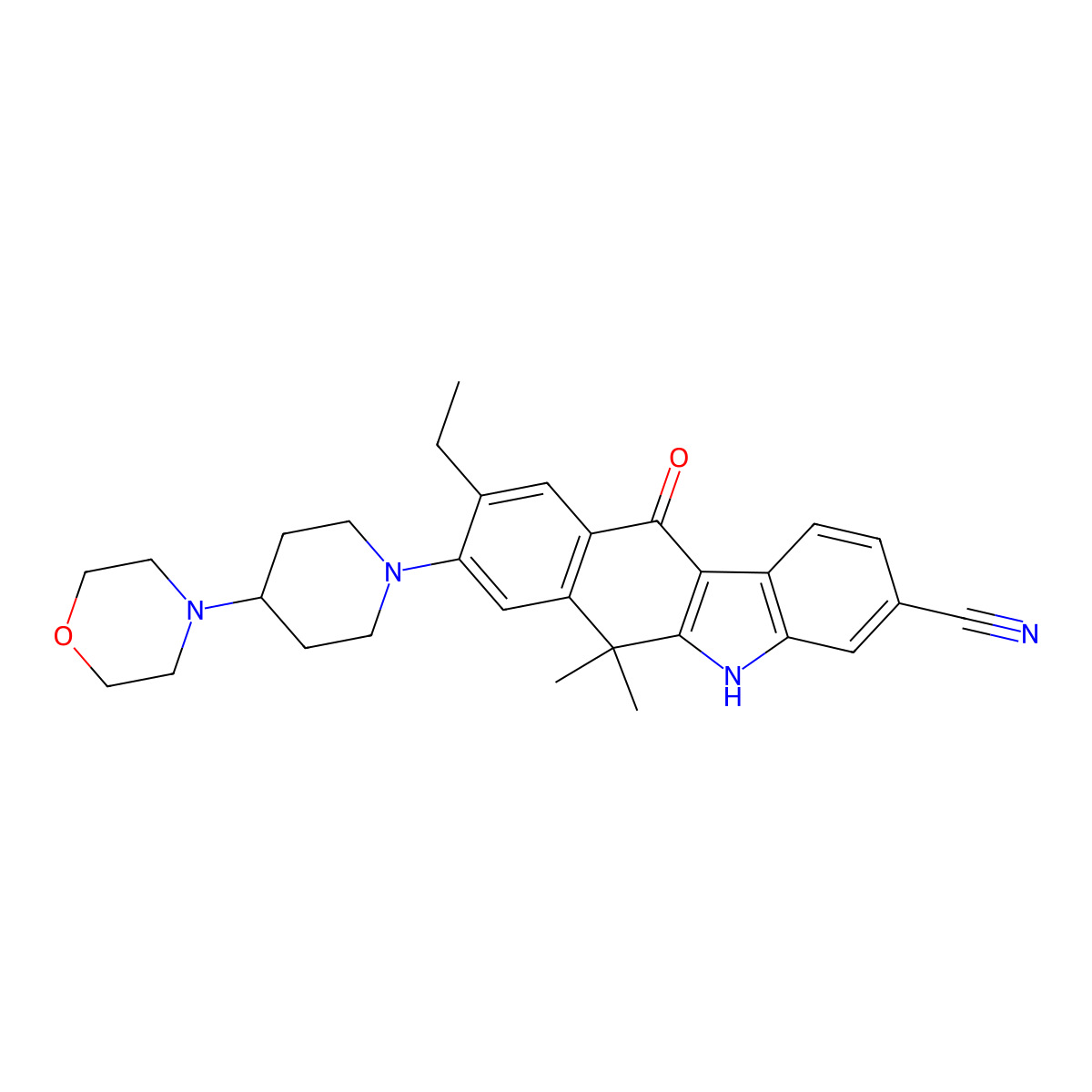 Alectinib molecular structure, CAS 1256580-46-7