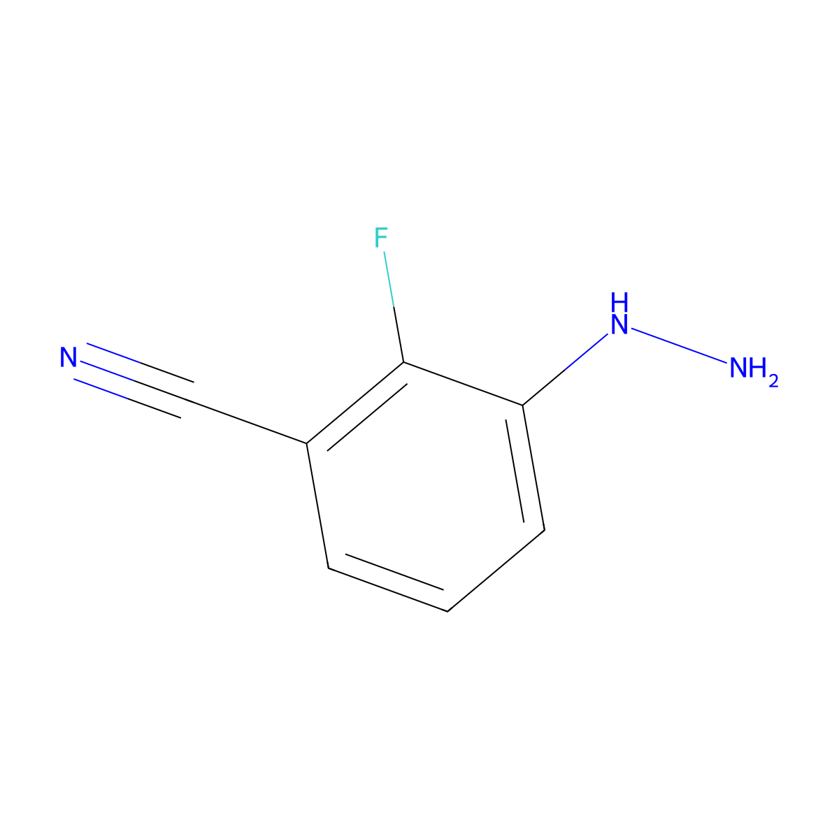 3-Cyano-2-fluorophenylhydrazine molecular structure, CAS 1256582-49-6