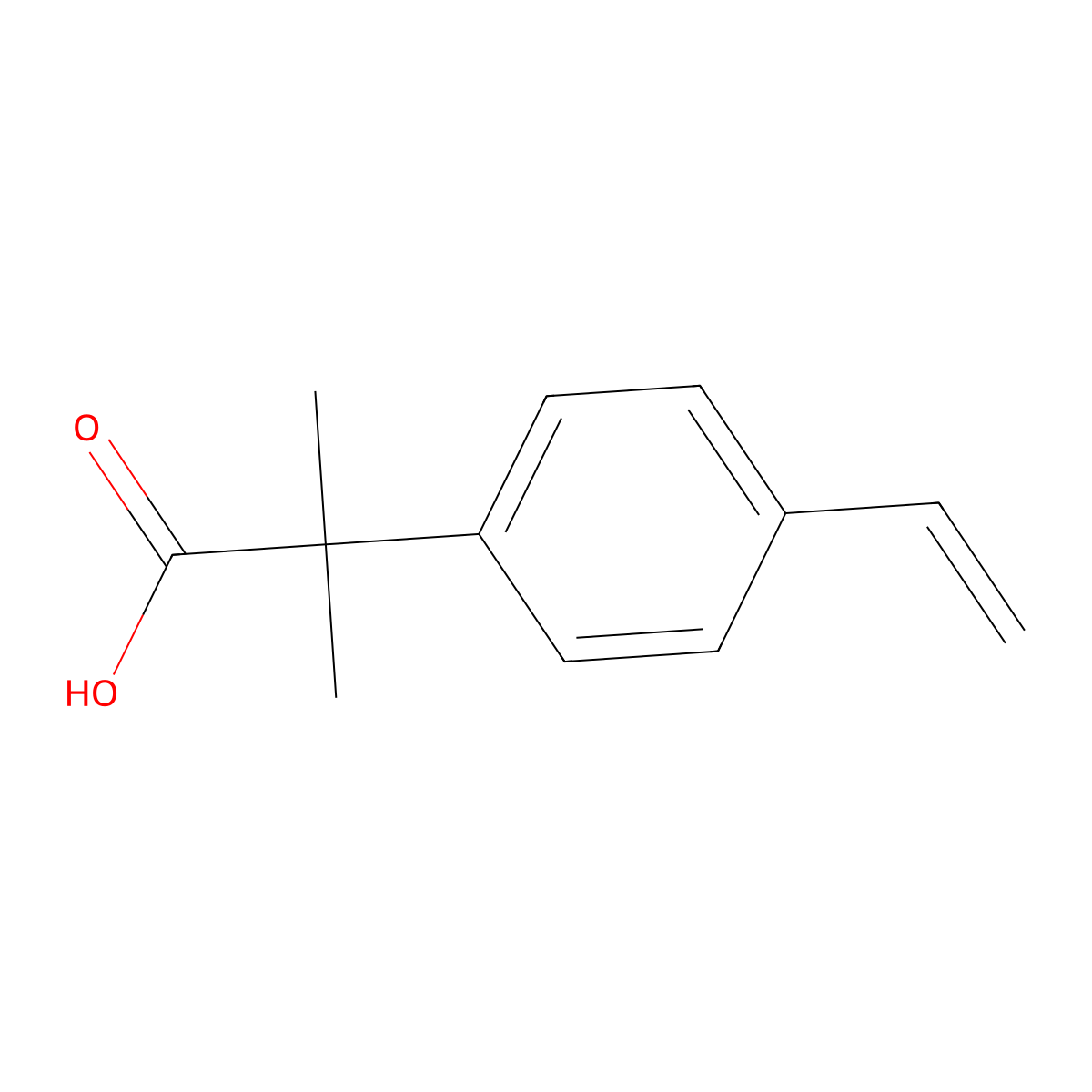 2-Methyl-2-(4-vinylphenyl)propanoic acid molecular structure, CAS 1256584-72-1