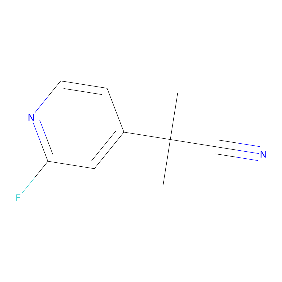 2-(2-Fluoro-4-pyridyl)-2-methyl-propanenitrile molecular structure, CAS 1256585-40-6
