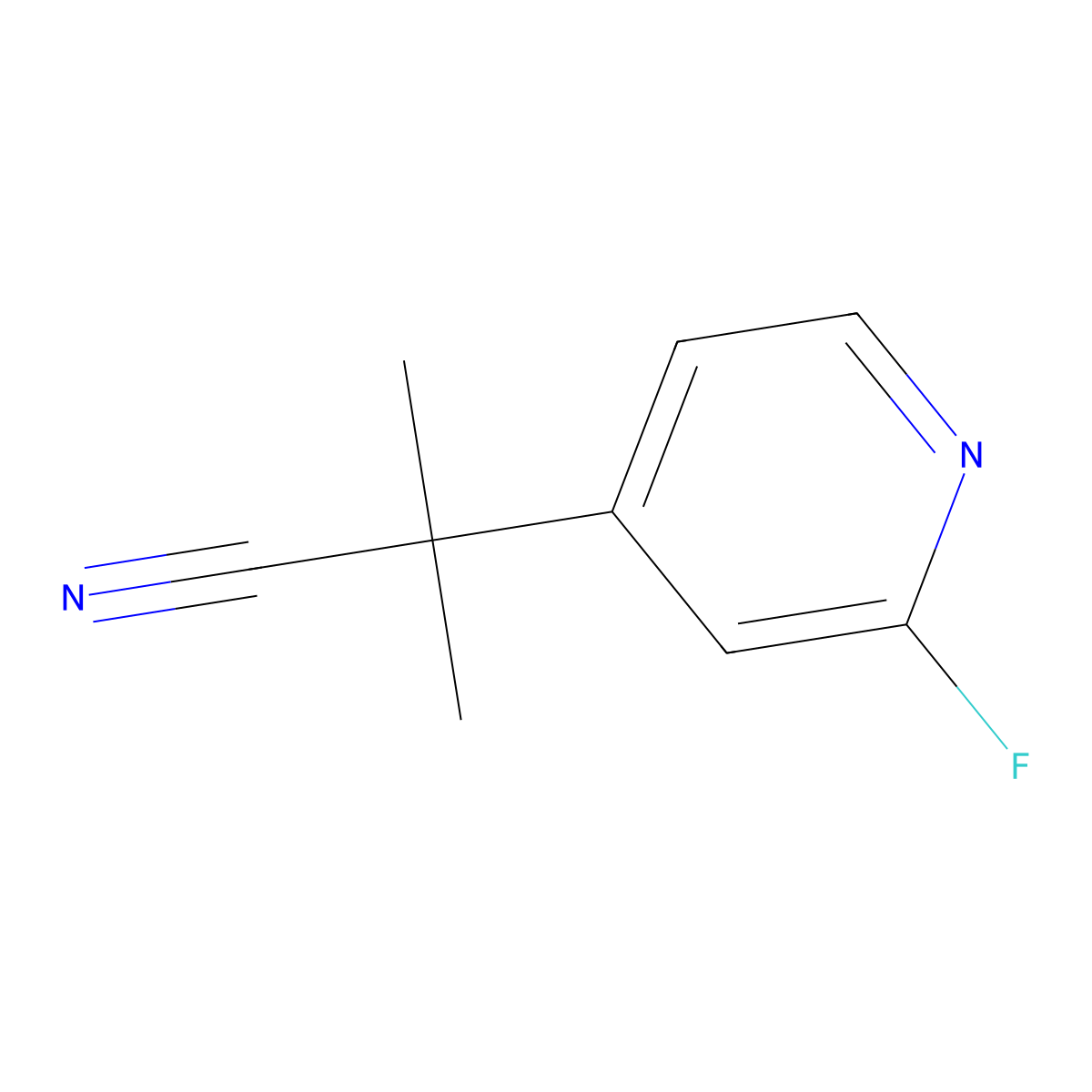 2-(2-Fluoro-4-pyridyl)-2-methyl-propanenitrile molecular structure, CAS 1256585-40-6