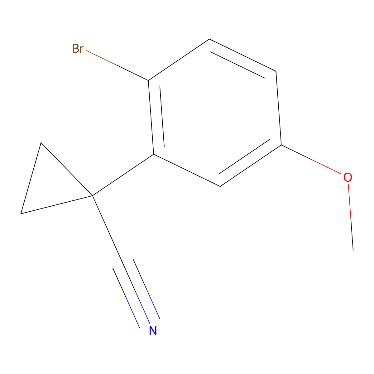 1-(2-Bromo-5-methoxyphenyl)cyclopropane-1-carbonitrile molecular structure, CAS 1256589-07-7