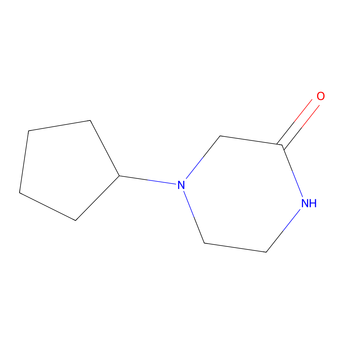 4-Cyclopentylpiperazin-2-one molecular structure, CAS 1256589-47-5