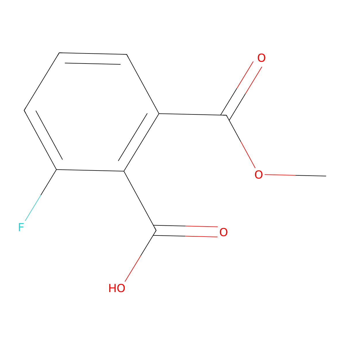 2-Fluoro-6-(methoxycarbonyl)benzoic acid molecular structure, CAS 1256593-39-1