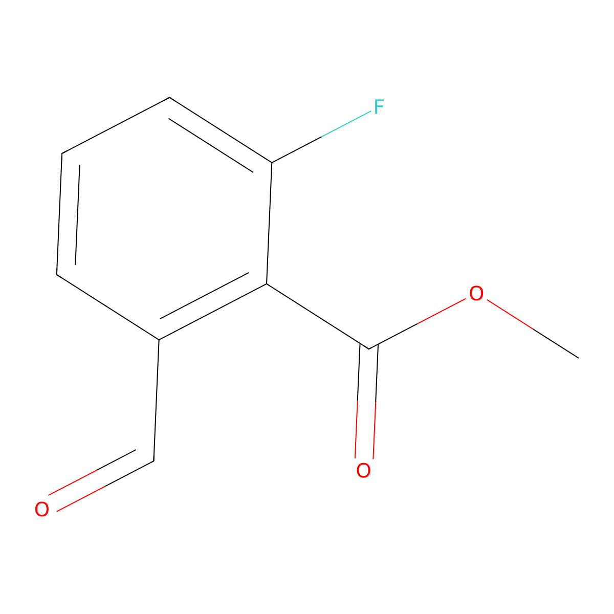 Methyl 2-fluoro-6-formylbenzoate molecular structure, CAS 1256593-43-7