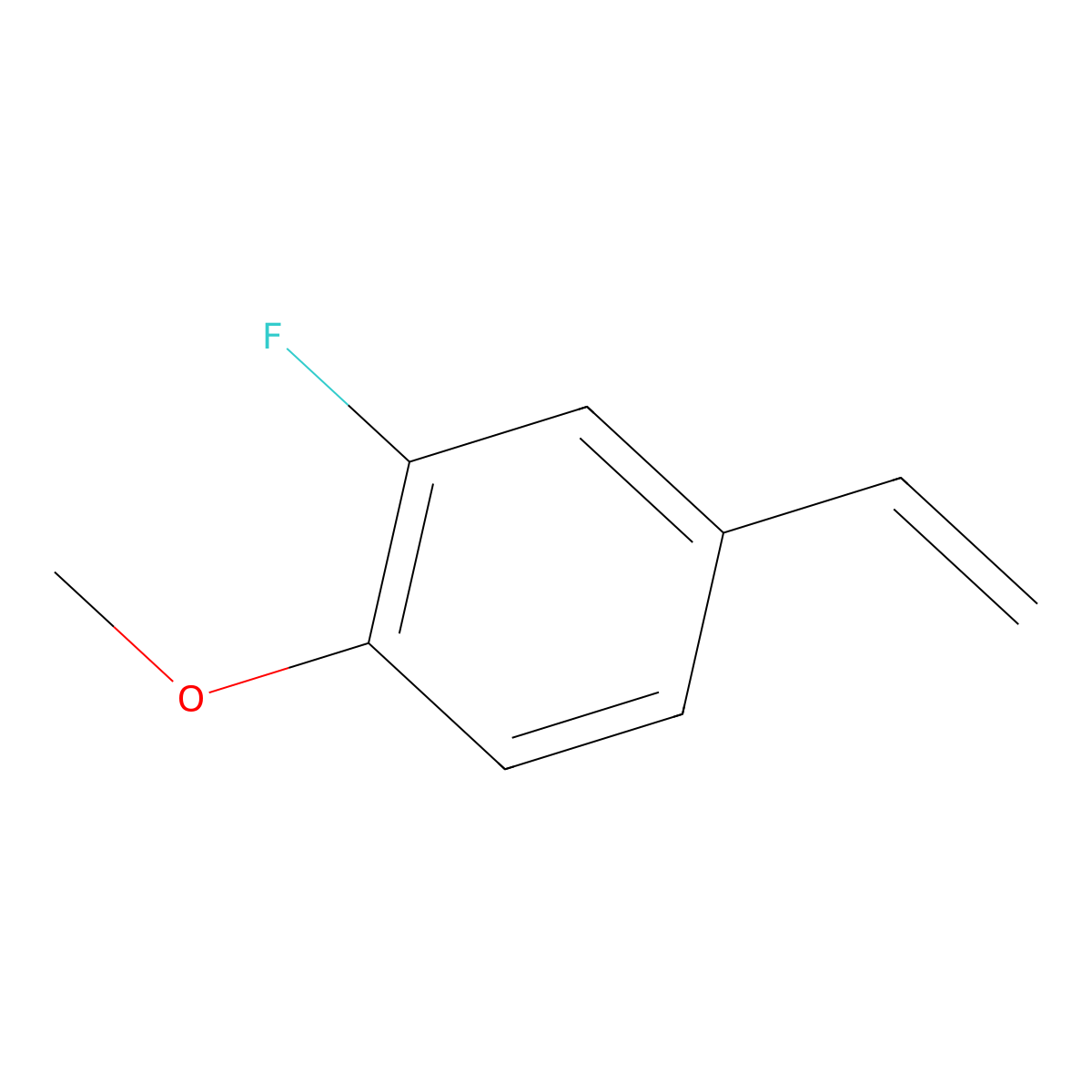 2-Fluoro-1-methoxy-4-vinylbenzene molecular structure, CAS 125661-48-5
