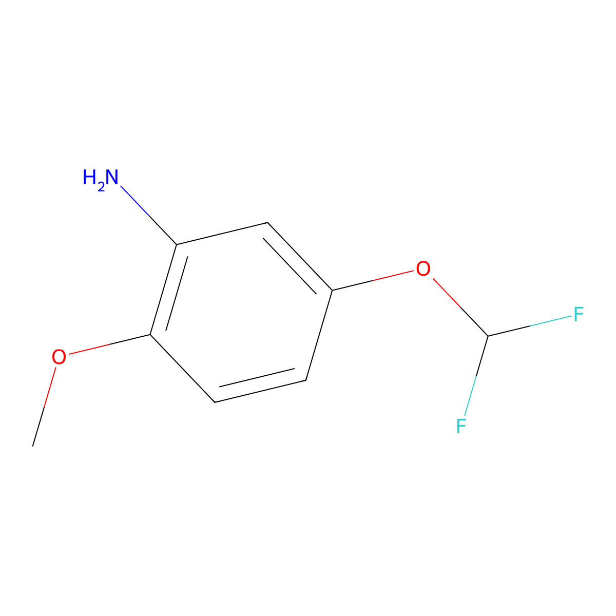 5-(Difluoromethoxy)-2-methoxyaniline molecular structure, CAS 1256627-90-3
