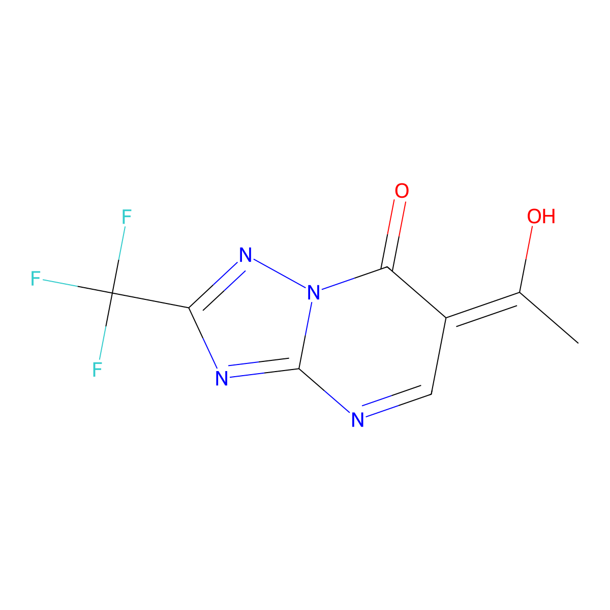 1-(7-Hydroxy-2-(trifluoromethyl)-[1,2,4]triazolo[1,5-a]pyrimidin-6-yl)ethanone molecular structure, CAS 1256627-91-4