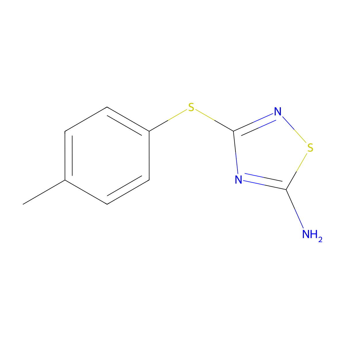 3-((4-Methylphenyl)sulfanyl)-1,2,4-thiadiazol-5-amine molecular structure, CAS 1256627-94-7