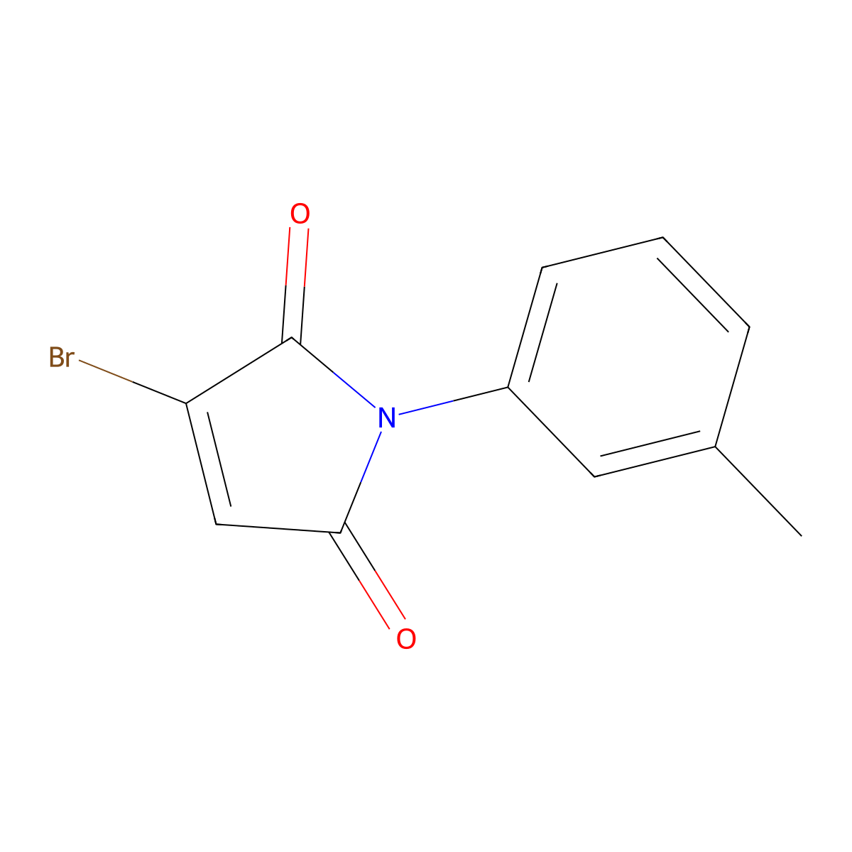 3-bromo-1-(3-methylphenyl)-1H-pyrrole-2,5-dione molecular structure, CAS 1256627-95-8