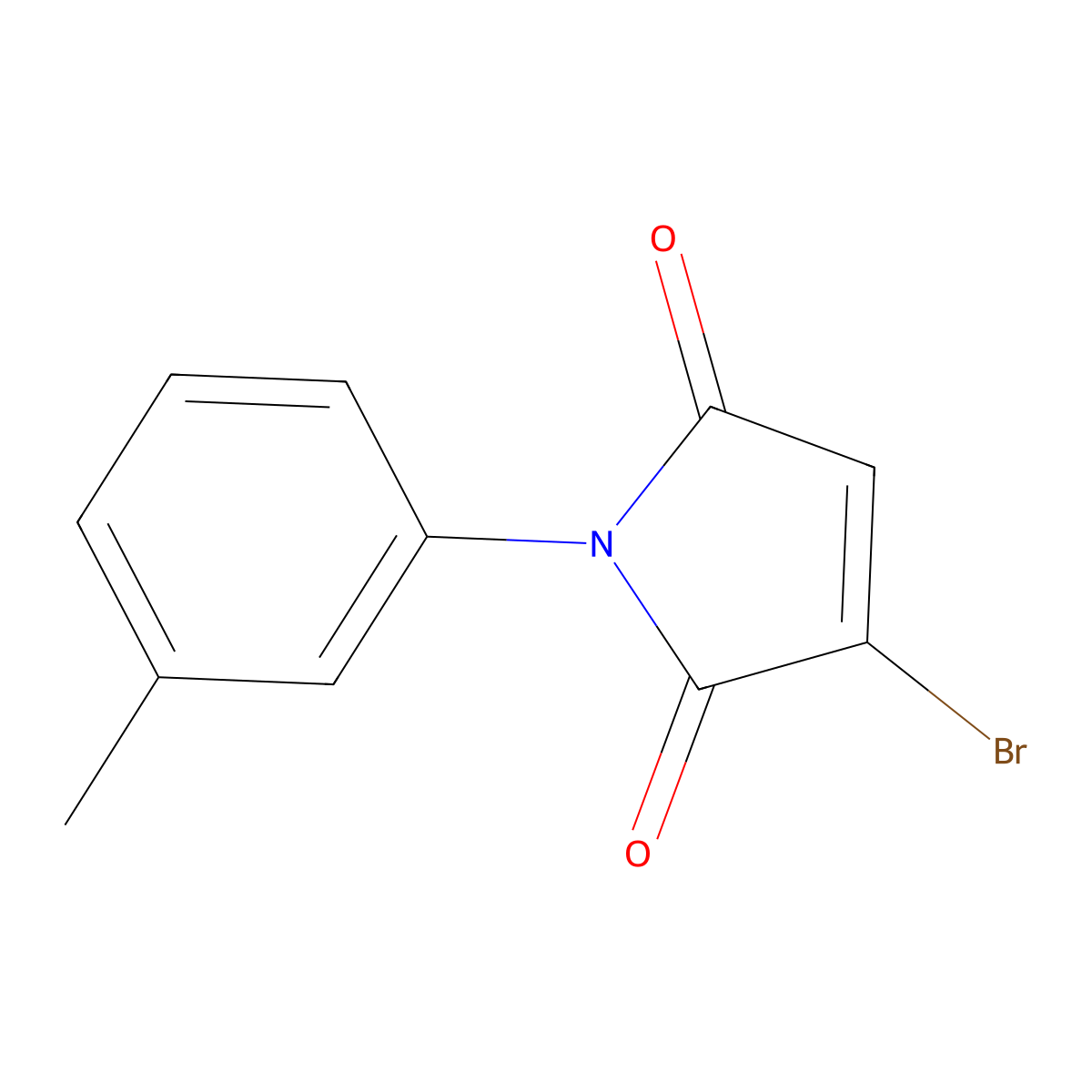3-bromo-1-(3-methylphenyl)-1H-pyrrole-2,5-dione molecular structure, CAS 1256627-95-8