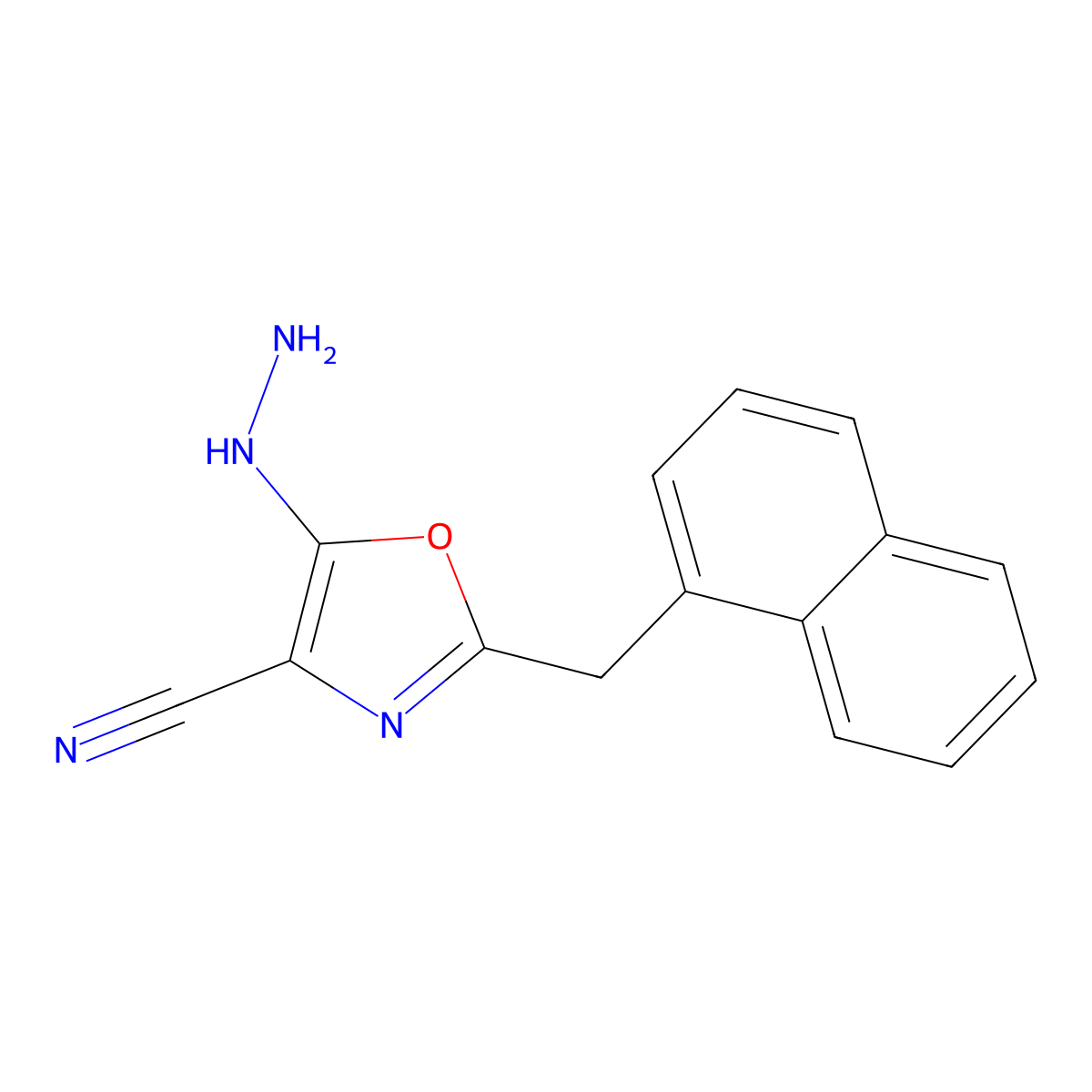 5-Hydrazino-2-(naphthylmethyl)-1,3-oxazole-4-carbonitrile molecular structure, CAS 1256627-96-9