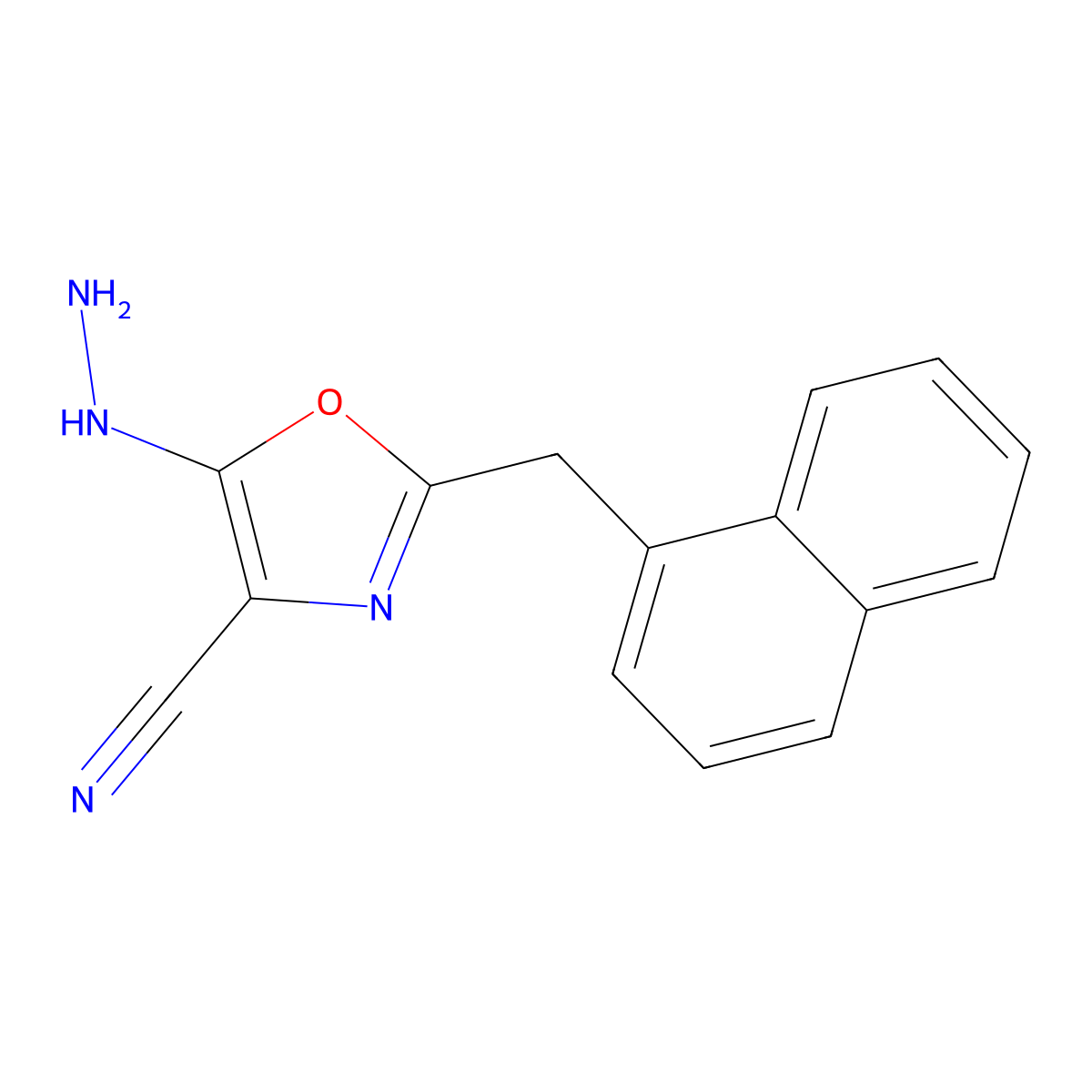 5-Hydrazino-2-(naphthylmethyl)-1,3-oxazole-4-carbonitrile molecular structure, CAS 1256627-96-9
