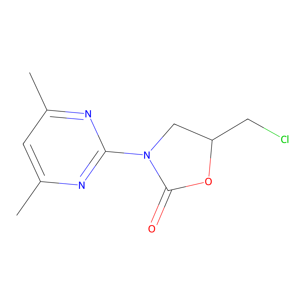 5-(Chloromethyl)-3-(4,6-dimethylpyrimidin-2-yl)-1,3-oxazolidin-2-one molecular structure, CAS 1256628-06-4