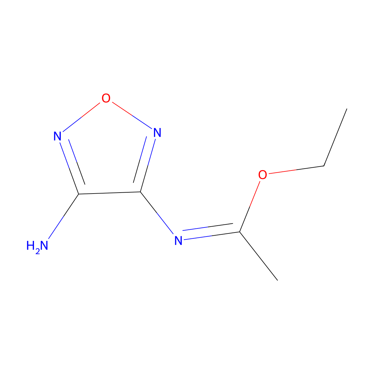 ethyl (1E)-N-(4-amino-1,2,5-oxadiazol-3-yl)ethanimidoate molecular structure, CAS 1256633-10-9