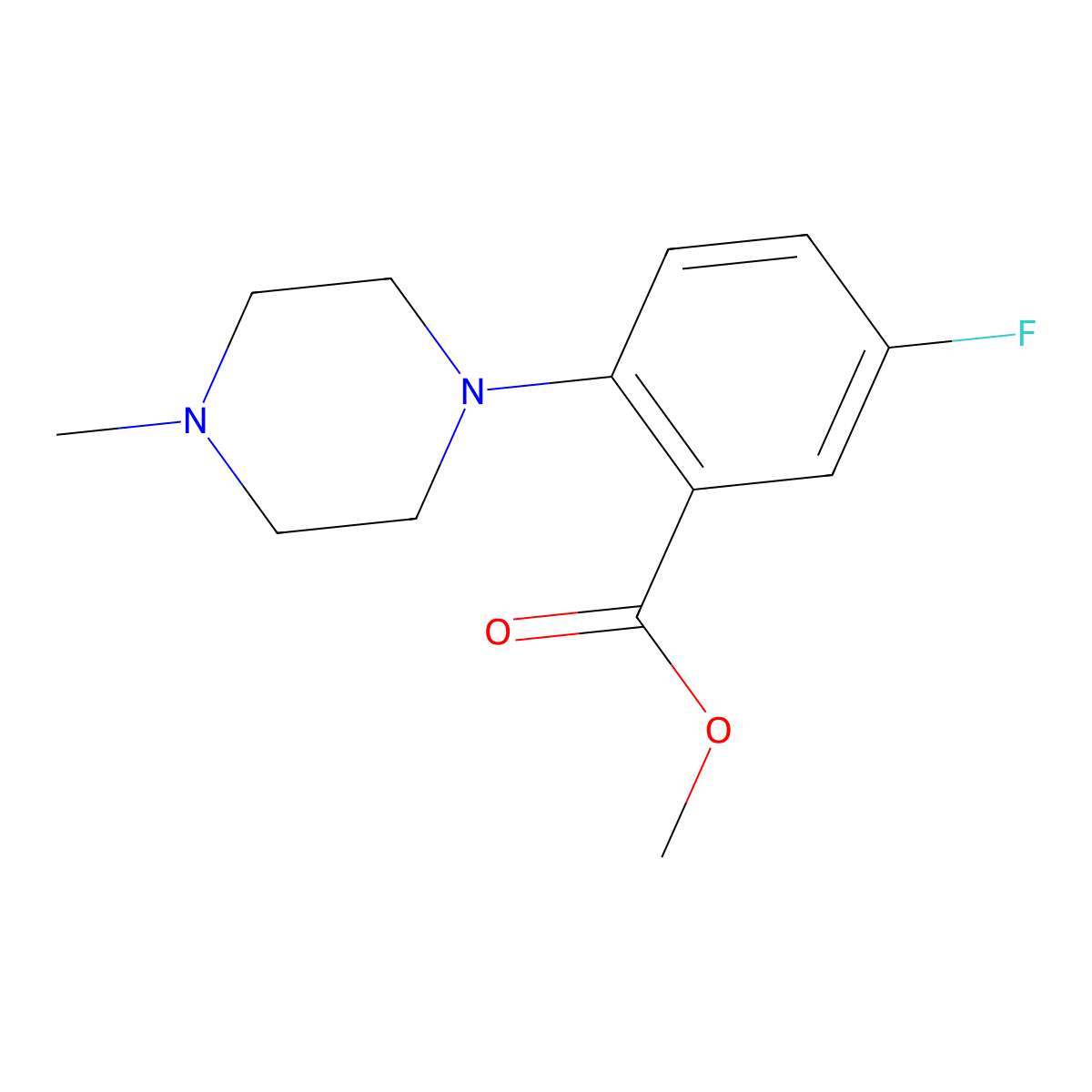 Methyl 5-Fluoro-2-(4-methylpiperazino)benzoate molecular structure, CAS 1256633-14-3