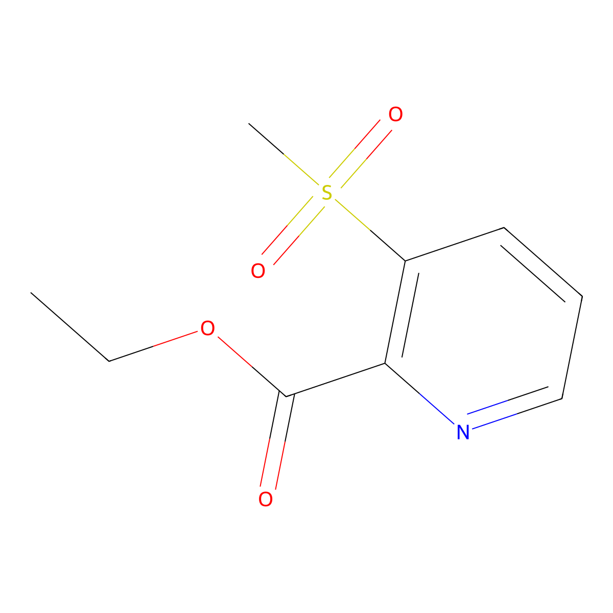 Ethyl 3-(methylsulfonyl)picolinate molecular structure, CAS 1256633-19-8