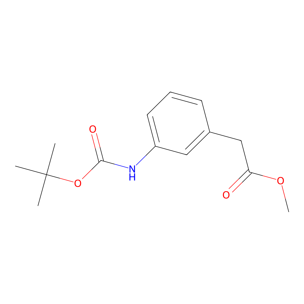 Methyl N-Boc-3-aminophenylacetate molecular structure, CAS 1256633-22-3