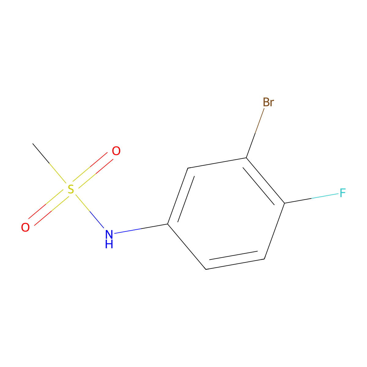 N-(3-Bromo-4-fluorophenyl)methanesulfonamide molecular structure, CAS 1256633-26-7