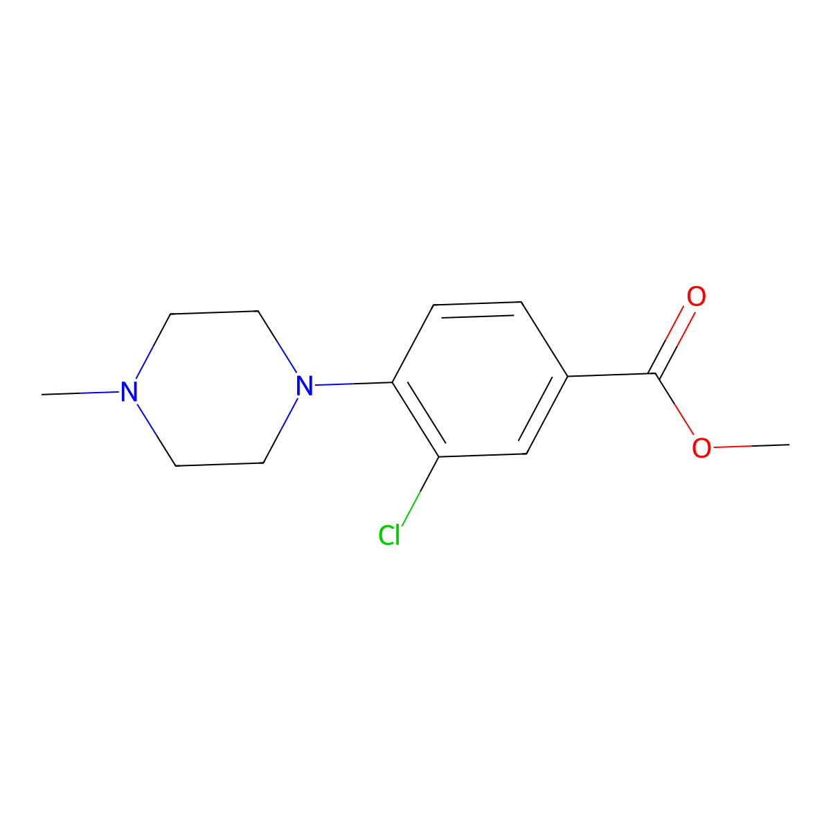 Methyl 3-Chloro-4-(4-methylpiperazino)benzoate molecular structure, CAS 1256633-29-0