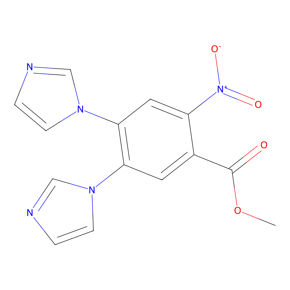Methyl 4,5-Di(1-imidazolyl)-2-nitrobenzoate molecular structure, CAS 1256633-33-6