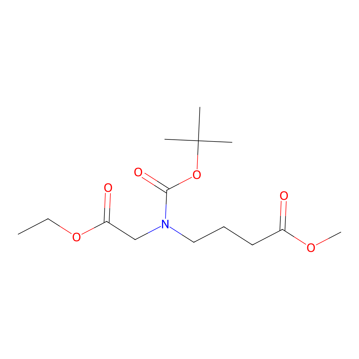 Methyl 4-[N-Boc-N-(2-ethoxy-2-oxoethyl)amino]butanoate molecular structure, CAS 1256633-34-7