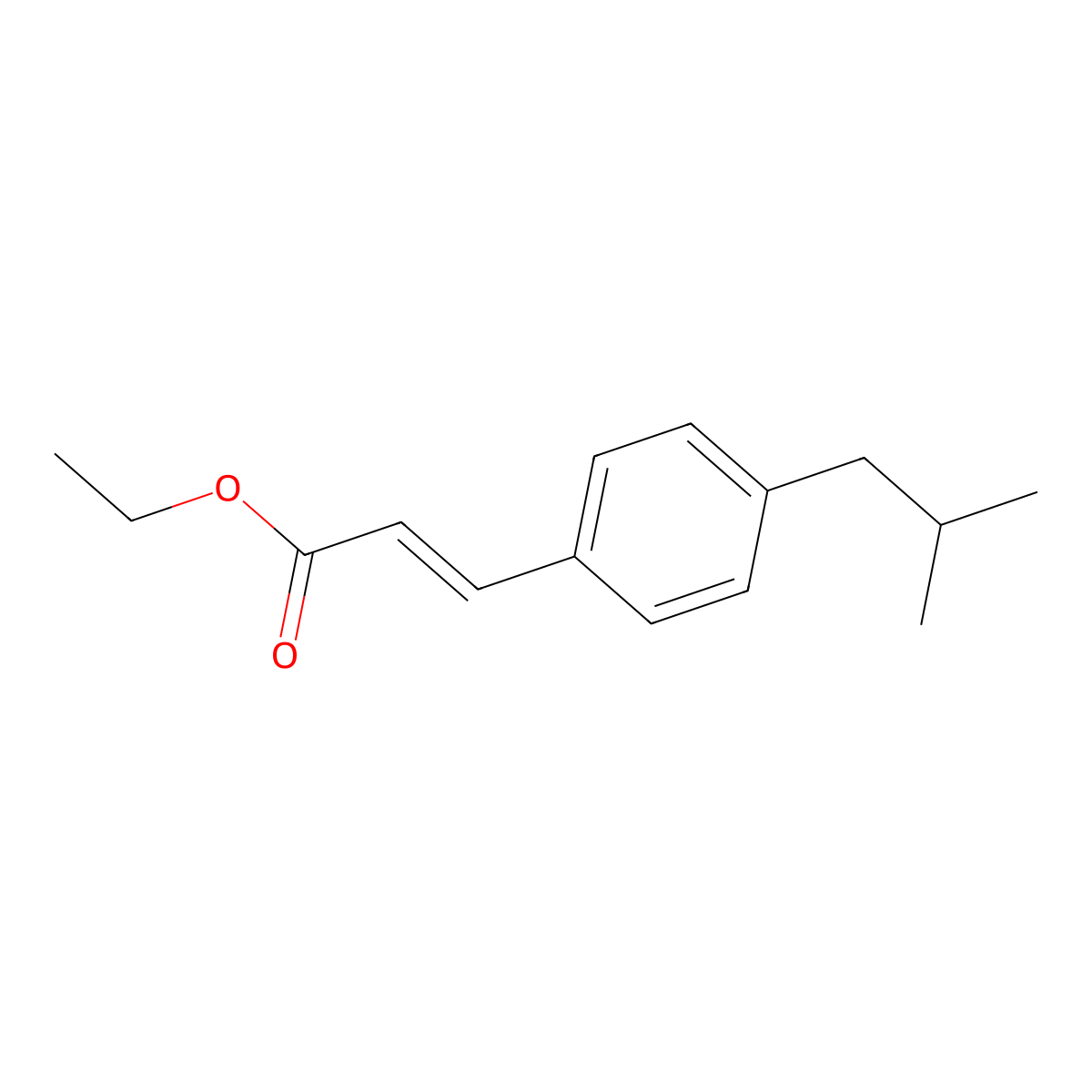 Ethyl 3-(4-Isobutylphenyl)acrylate molecular structure, CAS 1256636-24-4