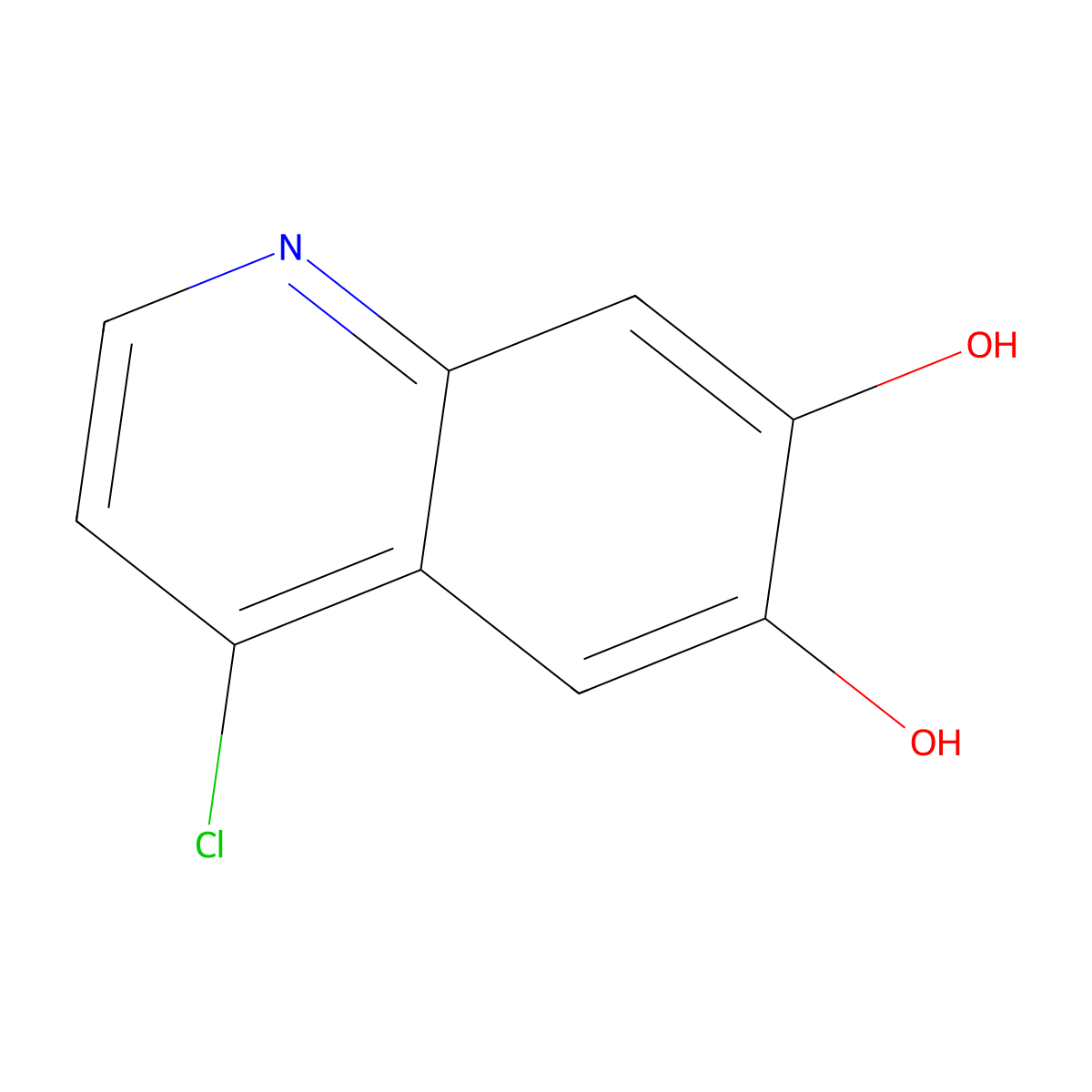 4-Chloroquinoline-6,7-diol molecular structure, CAS 1256637-72-5