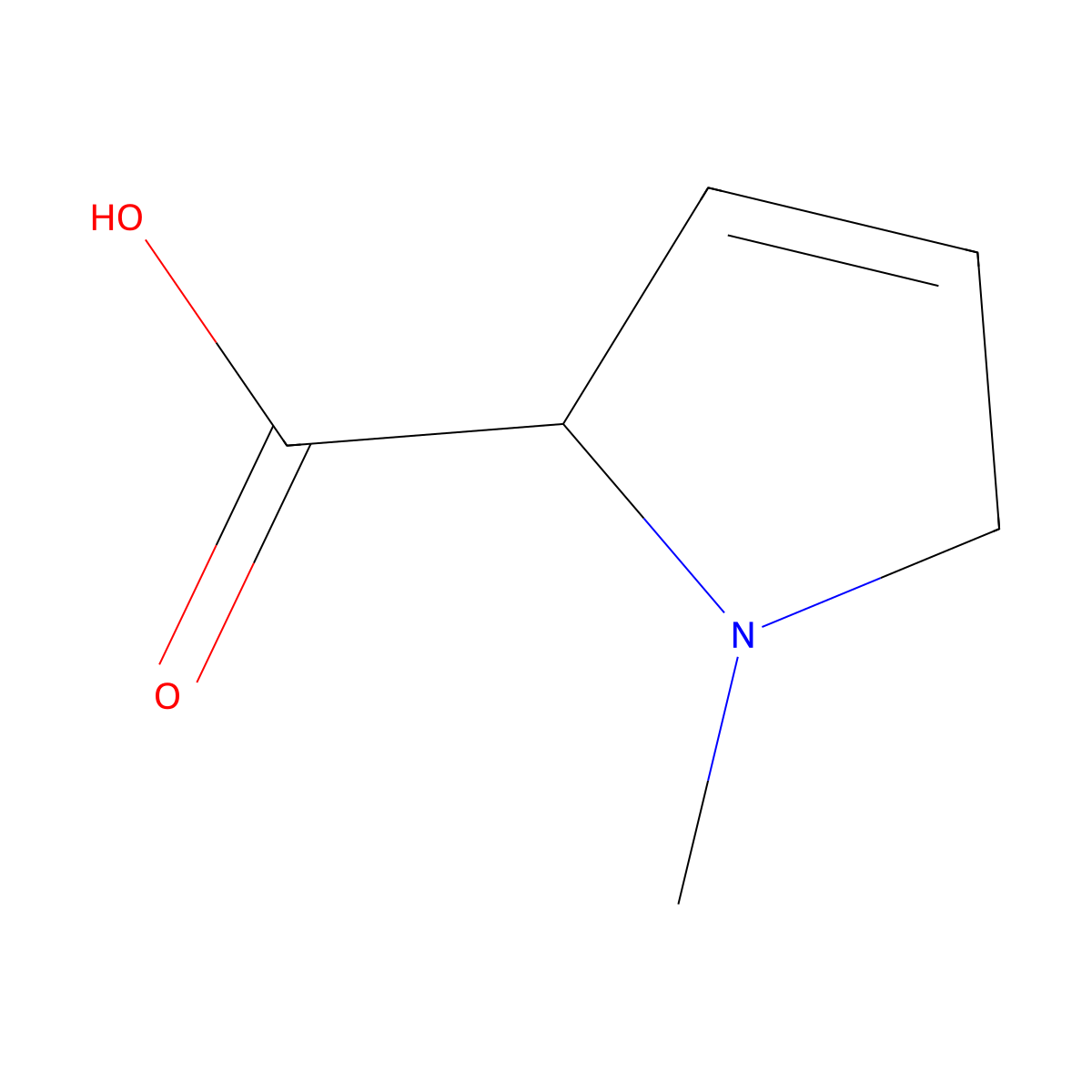 1-Methyl-2,5-dihydro-1H-pyrrole-2-carboxylic acid molecular structure, CAS 1256642-90-6