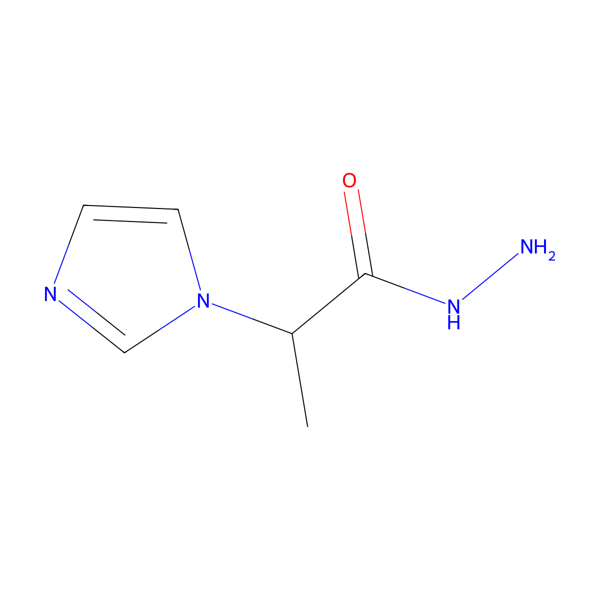 2-(1H-imidazol-1-yl)propanehydrazide molecular structure, CAS 1256642-95-1