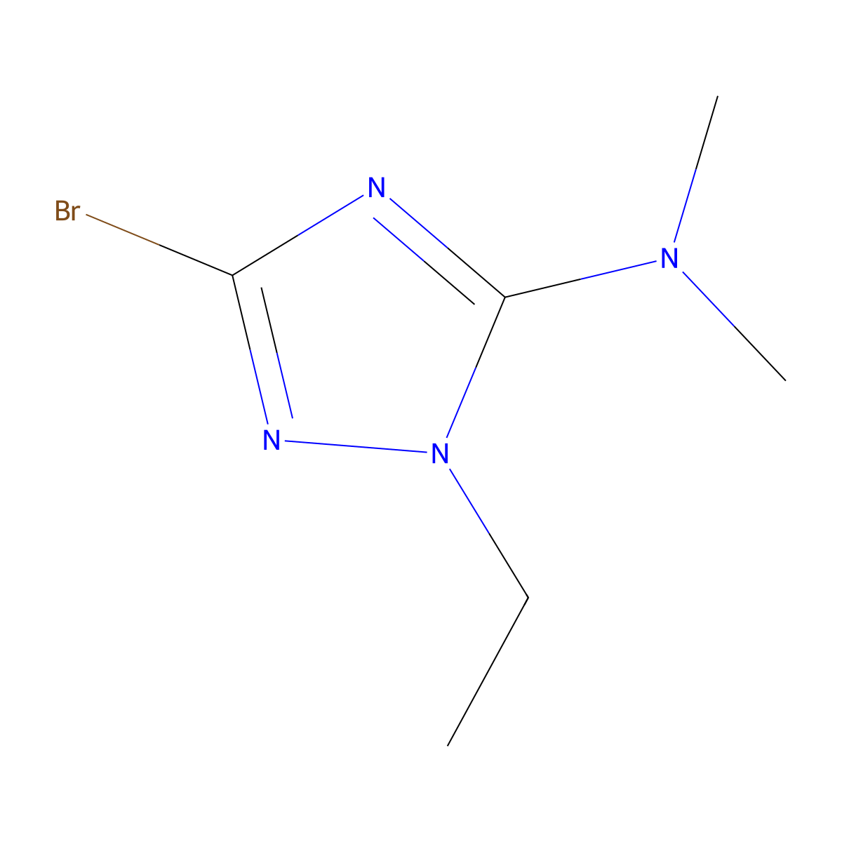 3-Bromo-1-ethyl-N,N-dimethyl-1H-1,2,4-triazol-5-amine molecular structure, CAS 1256643-21-6