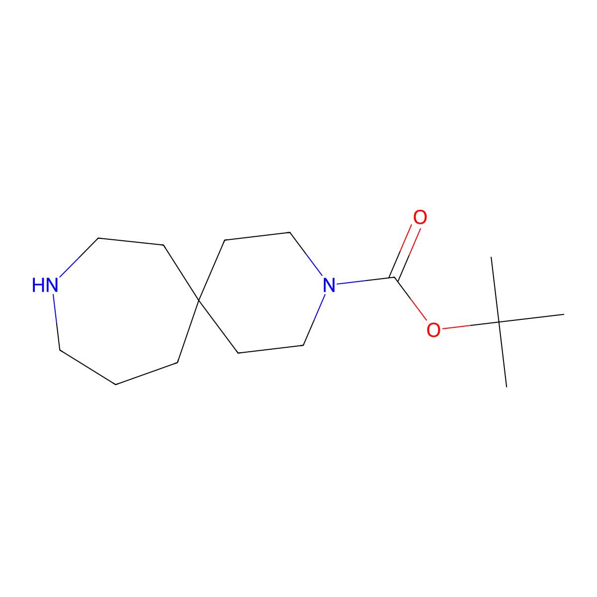 tert-Butyl 3,9-diazaspiro[5.6]dodecane-3-carboxylate molecular structure, CAS 1256643-27-2