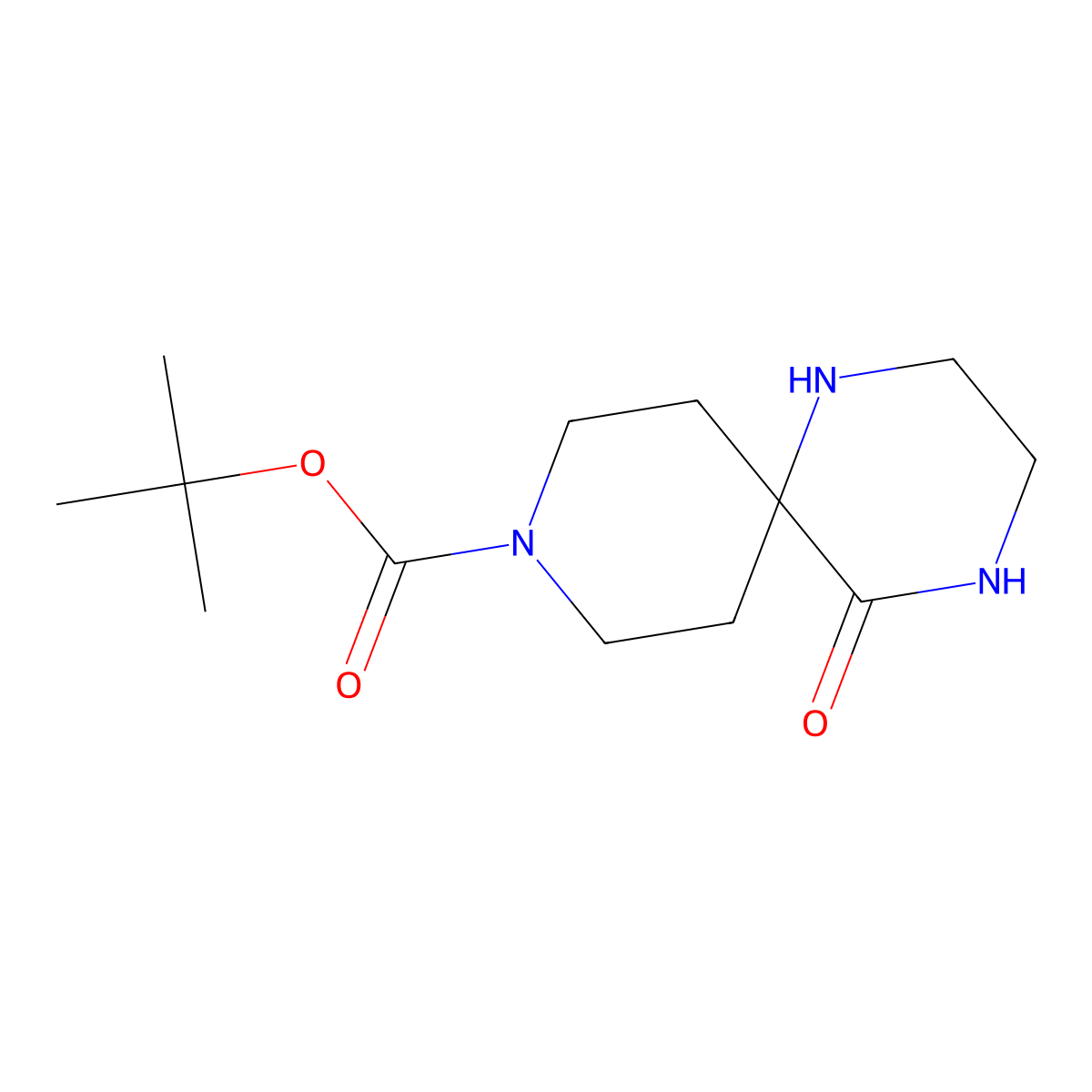 Tert-butyl 5-oxo-1,4,9-triazaspiro[5.5]undecane-9-carboxylate molecular structure, CAS 1256643-30-7