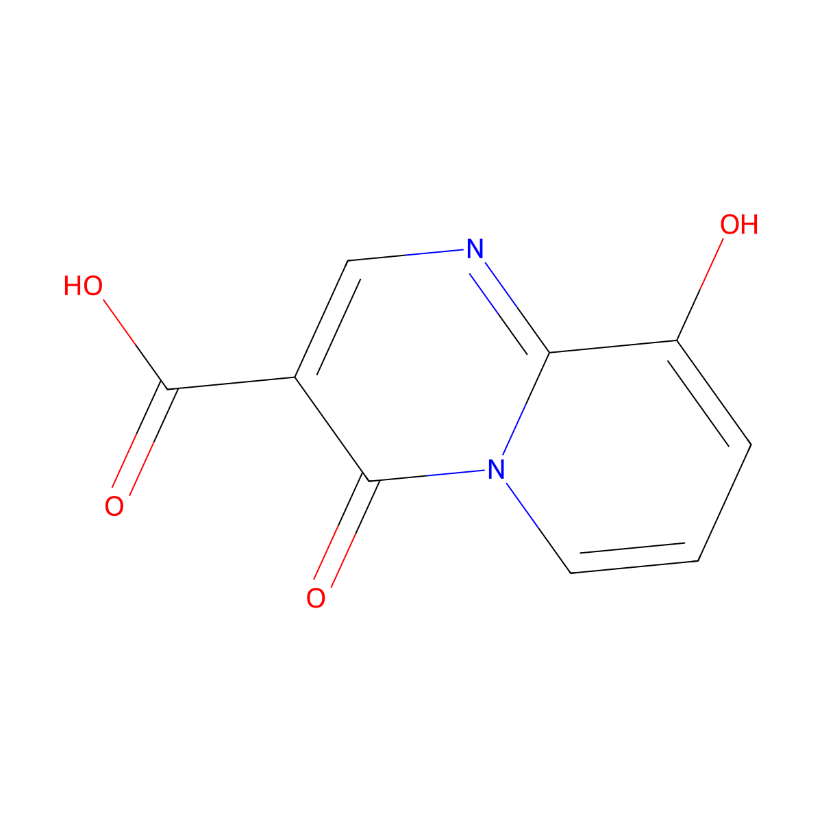 9-Hydroxy-4-oxo-4H-pyrido[1,2-a]pyrimidine-3-carboxylic acid molecular structure, CAS 1256643-38-5