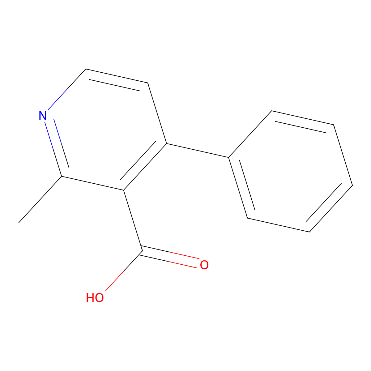2-Methyl-4-phenylnicotinic acid molecular structure, CAS 1256643-39-6