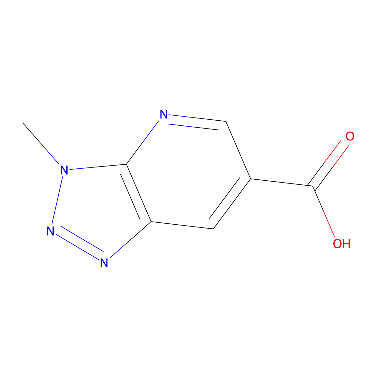 3-methyl-3H-(1,2,3)triazolo(4,5-b)pyridine-6-carboxylic acid molecular structure, CAS 1256643-58-9