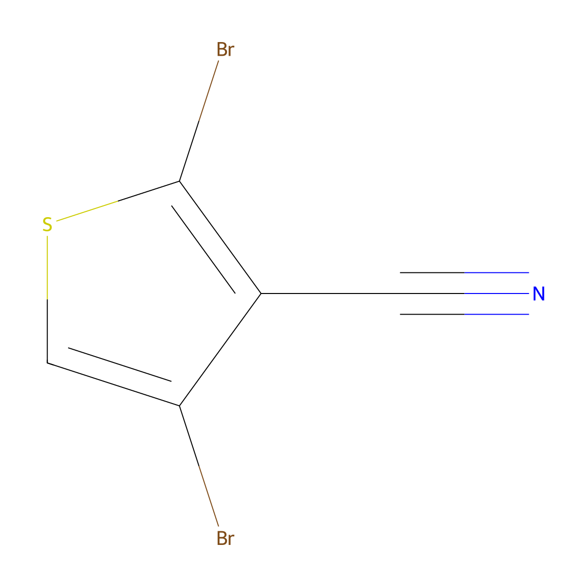 2,4-Dibromothiophene-3-carbonitrile molecular structure, CAS 1256651-68-9
