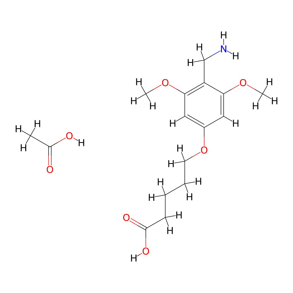 5-[4-(Aminomethyl)-3,5-dimethoxyphenoxy]pentanoic Acid Acetate molecular structure, CAS 125666-67-3