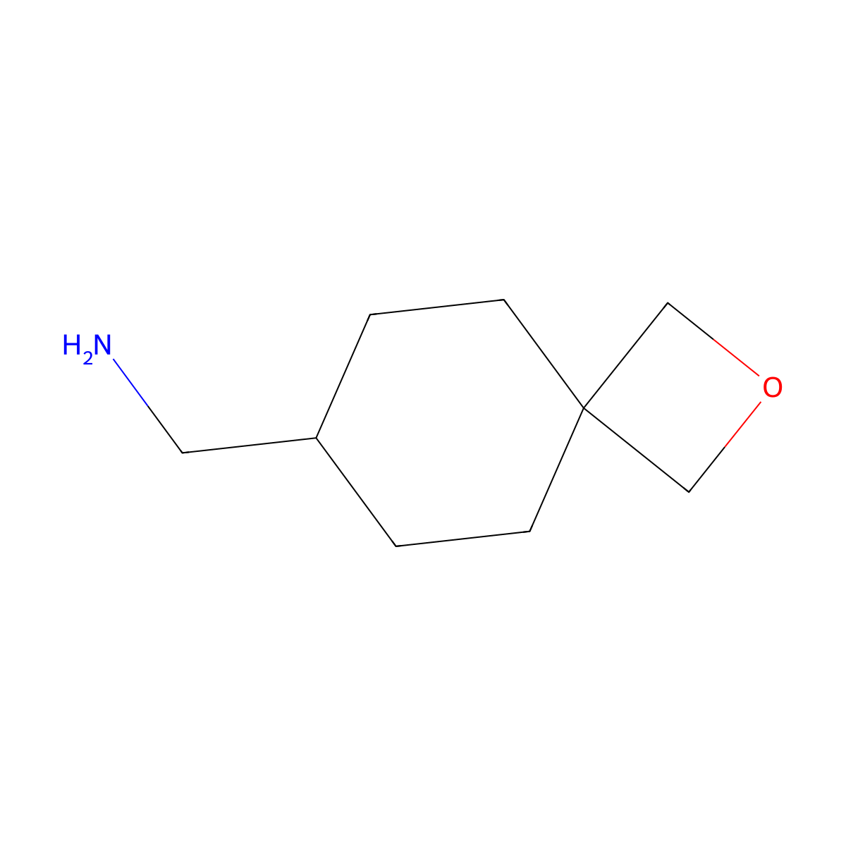 2-Oxaspiro[3.5]nonane-7-methanamine molecular structure, CAS 1256667-38-5