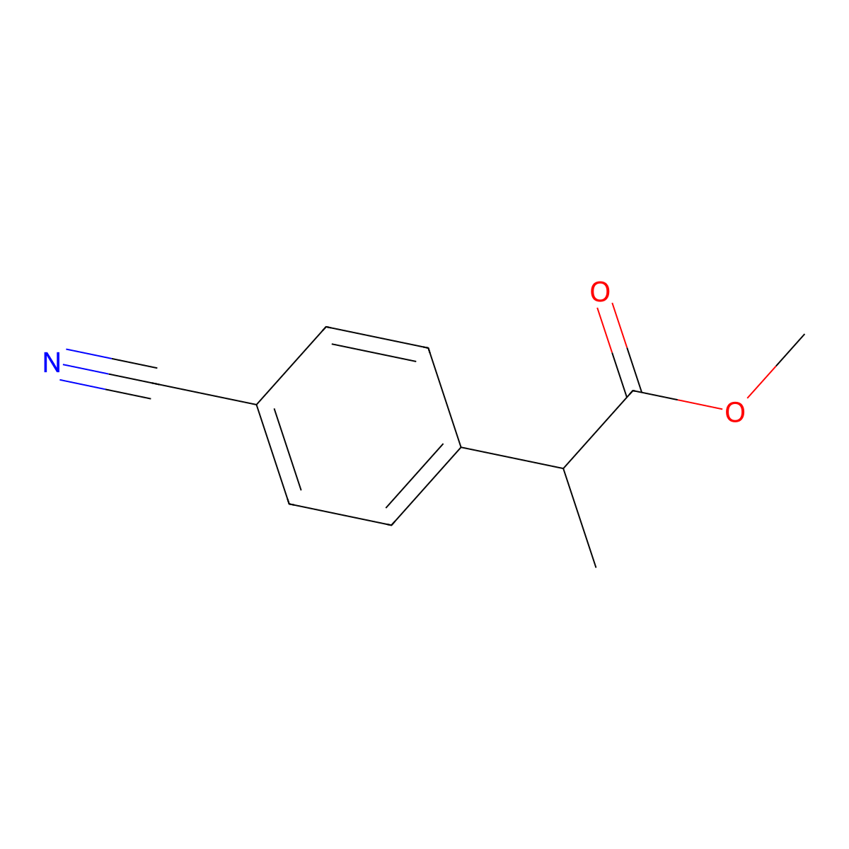 Methyl 2-(4-cyanophenyl)propanoate molecular structure, CAS 125670-62-4
