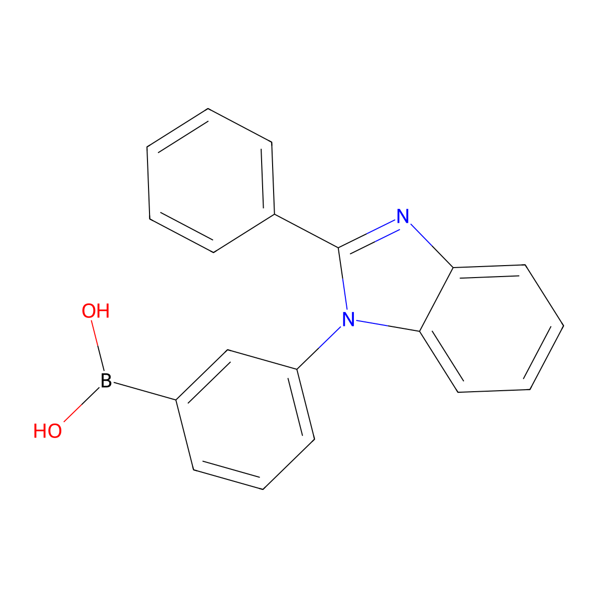 B-[3-(2-phenyl-1H-benzimidazol-1-yl)phenyl]Boronic acid molecular structure, CAS 1256723-93-9