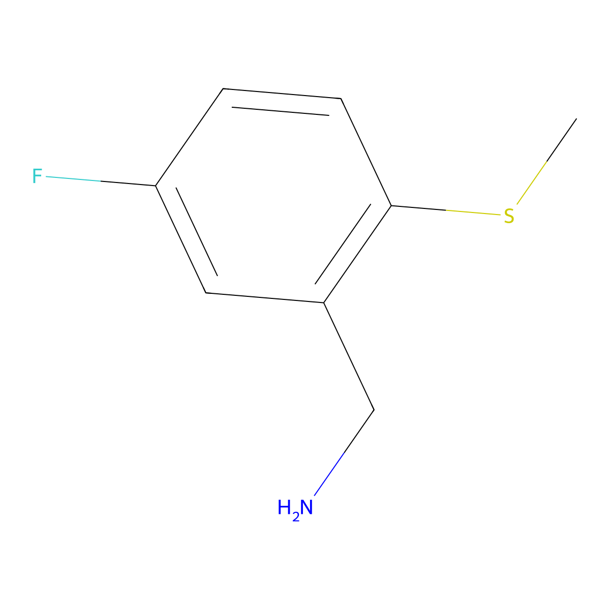 [5-Fluoro-2-(methylsulfanyl)phenyl]methanamine molecular structure, CAS 1256727-03-3