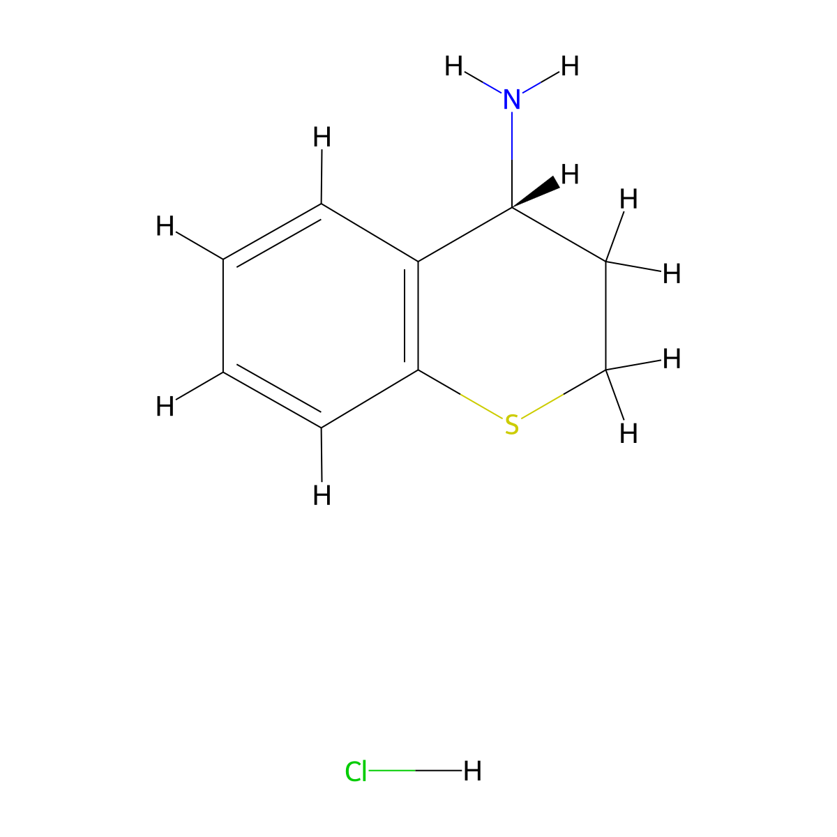 (R)-thiochroman-4-amine hydrochloride molecular structure, CAS 1256727-83-9