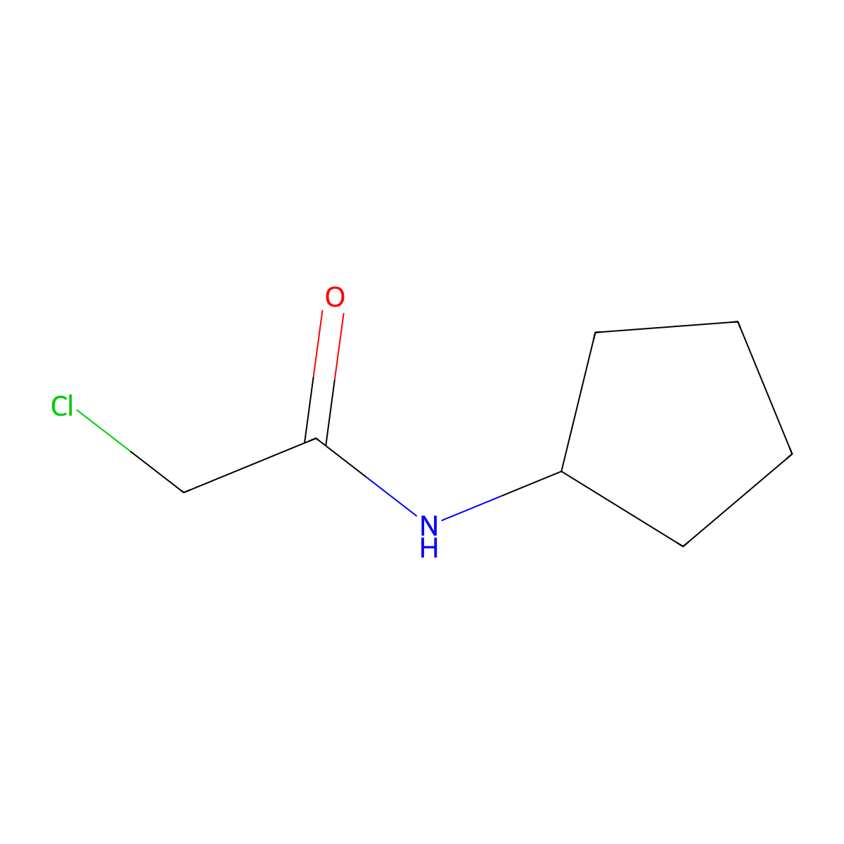 2-chloro-N-cyclopentylacetamide molecular structure, CAS 125674-23-9